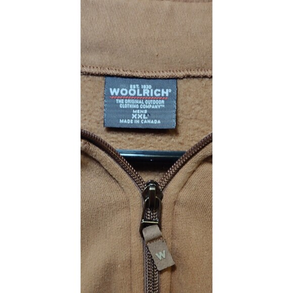 Vtg Men's WOOLRICH Mock Neck Sweatshirt 1/4 Zip Pullover Brown Sz XXL 2XL Canada - Picture 5 of 7